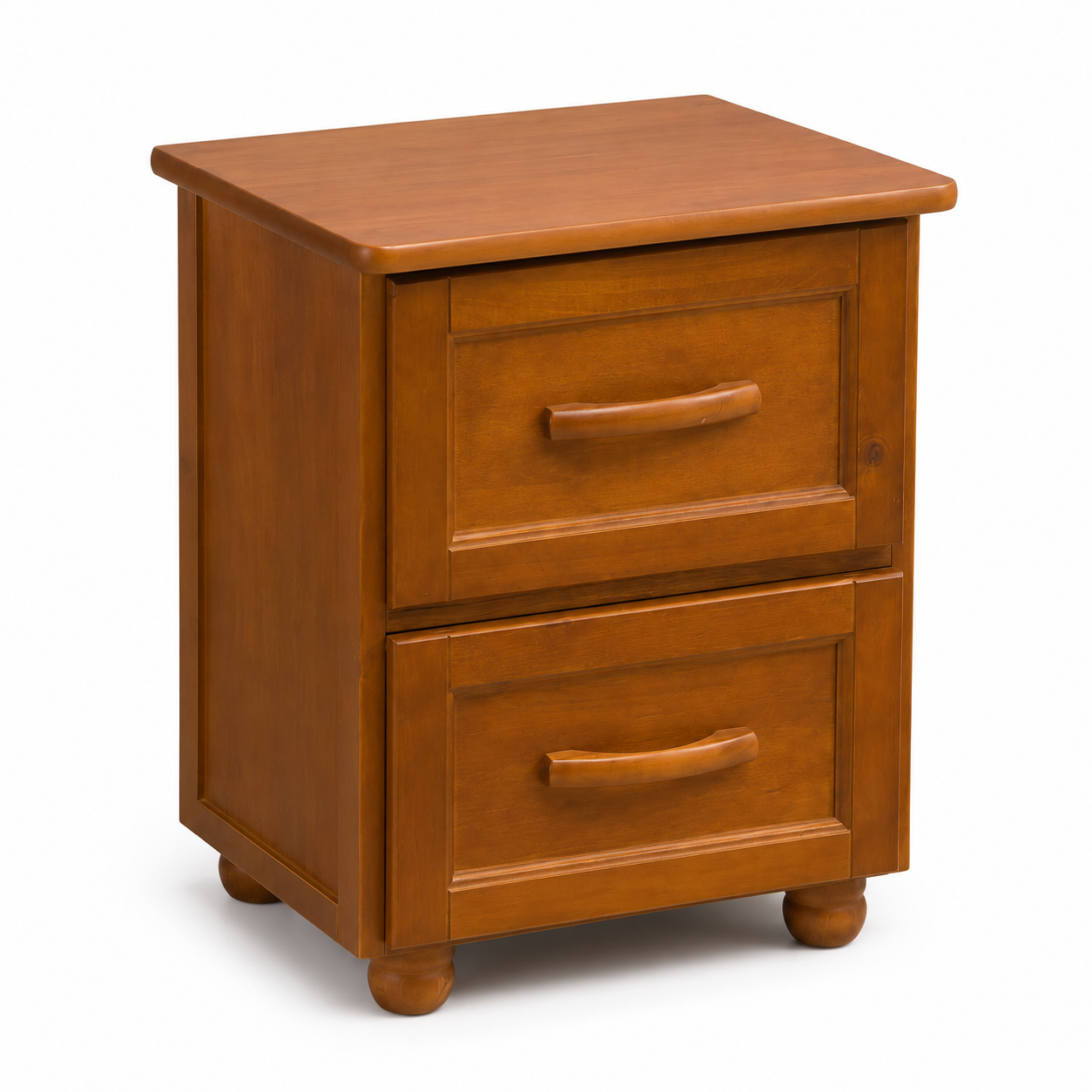 Mesa de Luz de Madera con 2 Cajones – Color Miel
