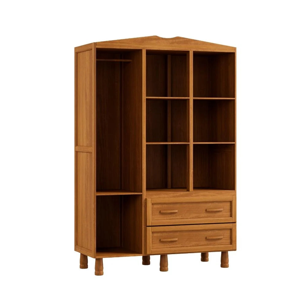Ropero de 4 Puertas con Espejo y 2 Cajones