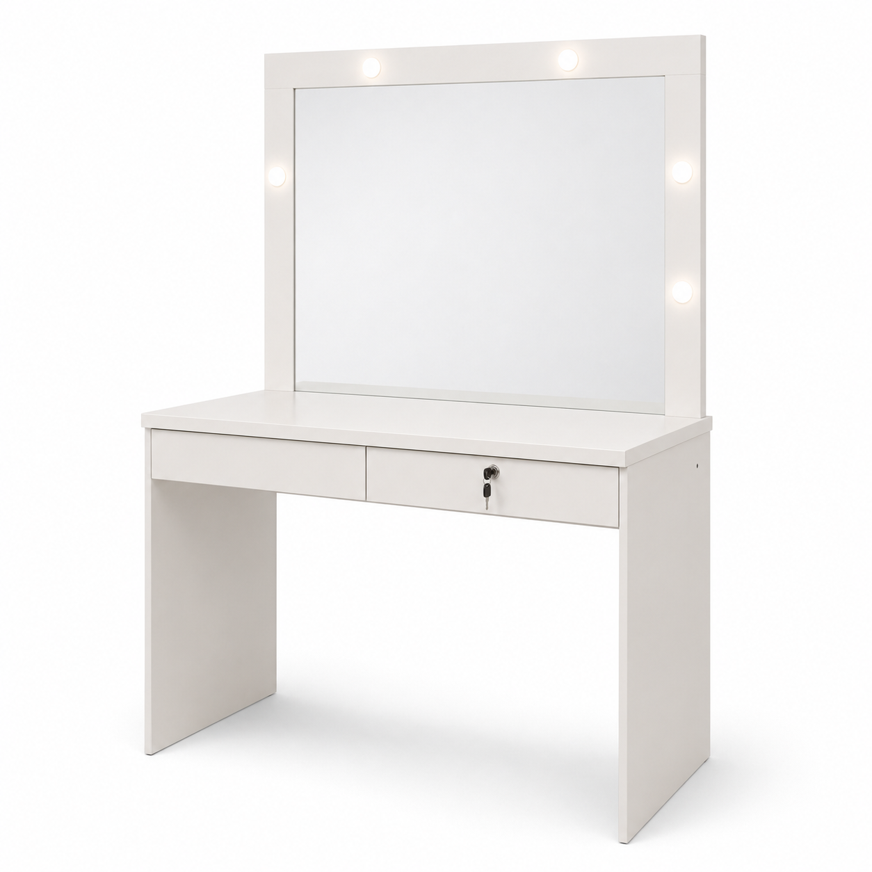 Tocador con Espejo LED y Cajón con Llave