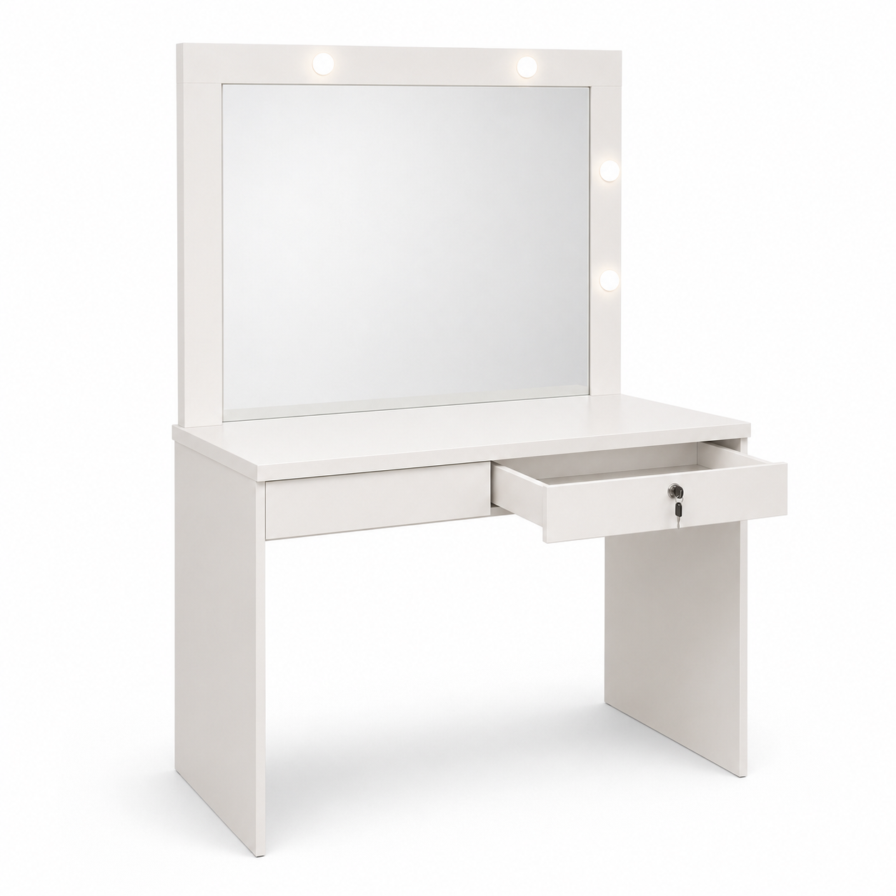 Tocador con Espejo LED y Cajón con Llave