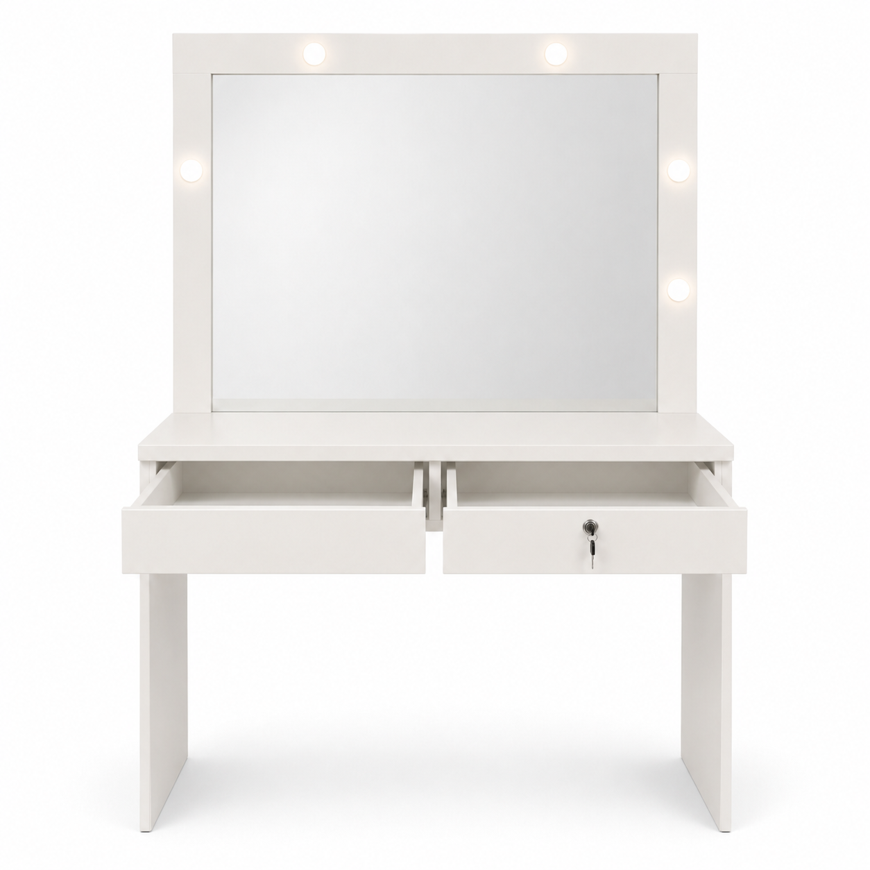 Tocador con Espejo LED y Cajón con Llave