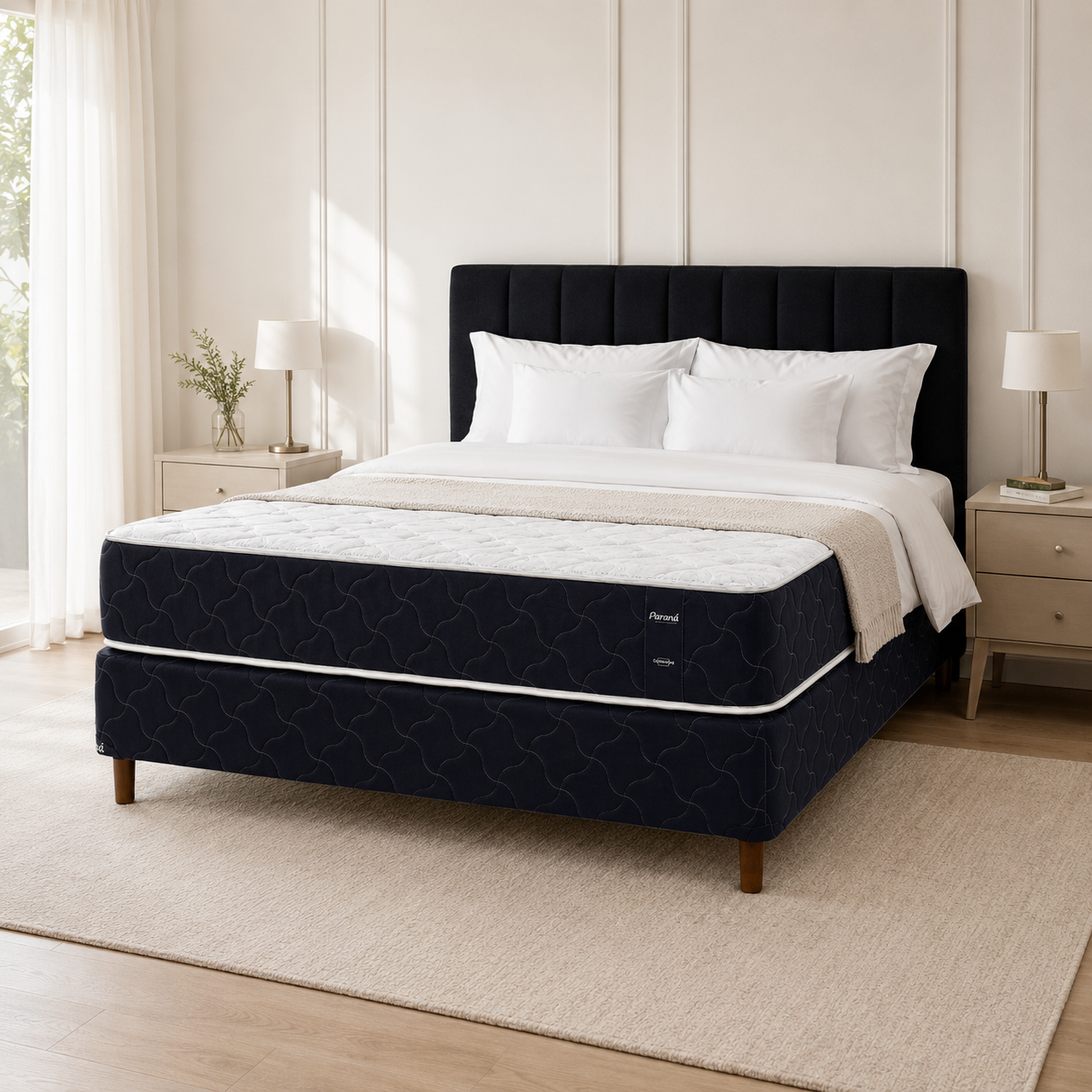 Sommier Paraná 2 Plazas con Colchón de Espuma 1,40 × 1,90 m – 24 cm