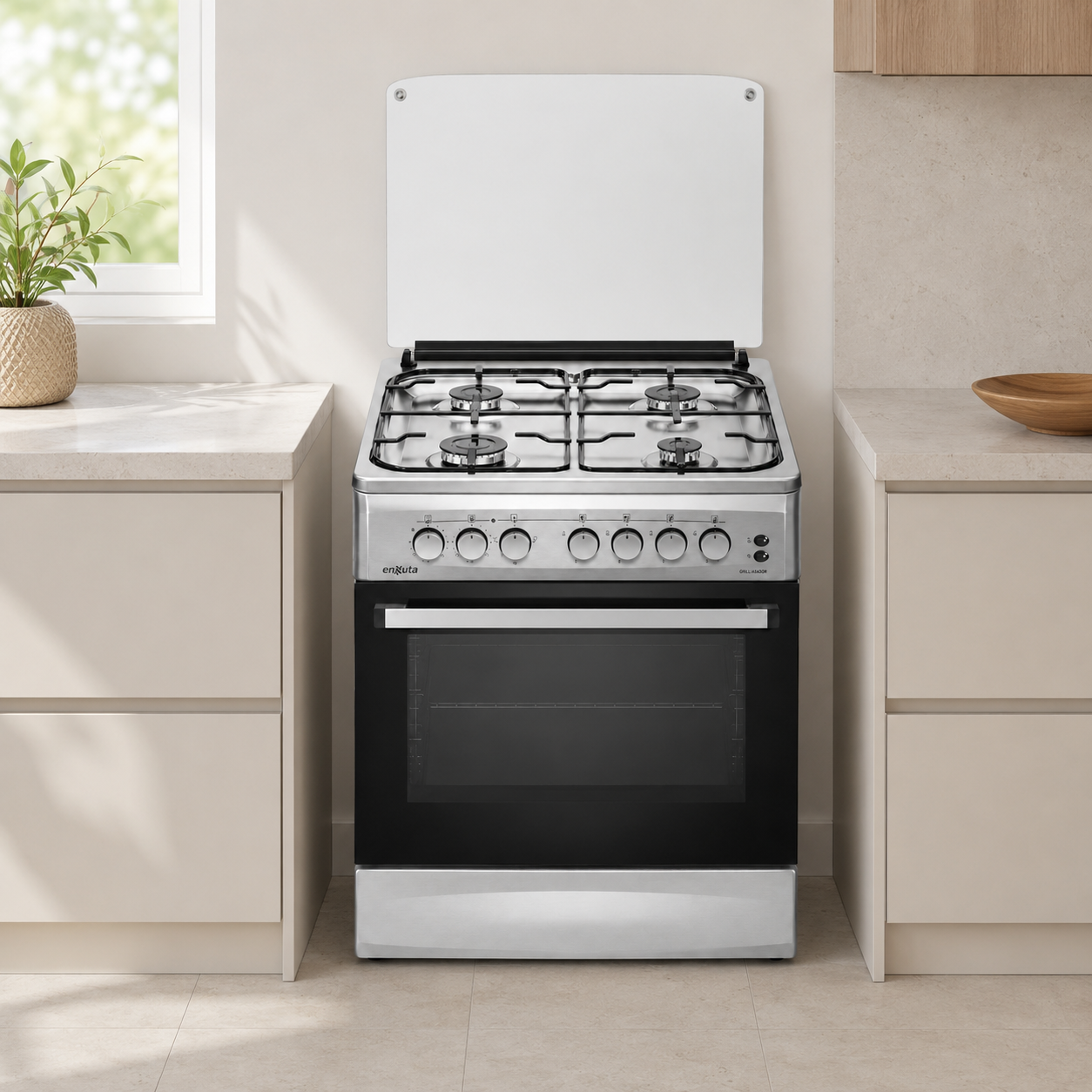 Cocina Enxuta Super Gas 4 Hornallas Inox 60 × 60 cm CENX5642 – Con Detalles