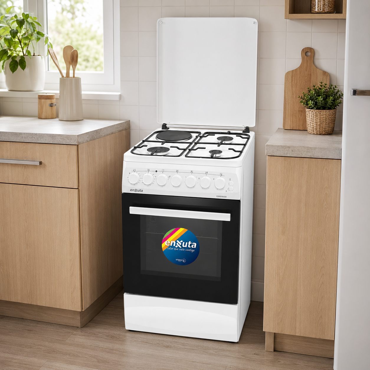 Cocina Combinada Enxuta 4 Hornallas