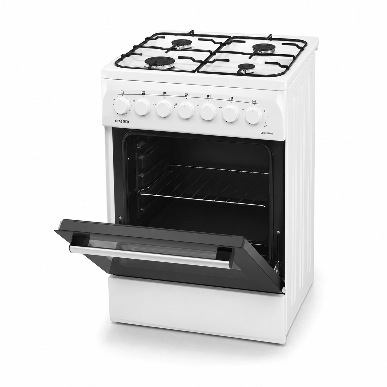 Cocina Enxuta CENX5542W Supergás 4 Hornallas con Grill Eléctrico (Sin Vidrio Superior)