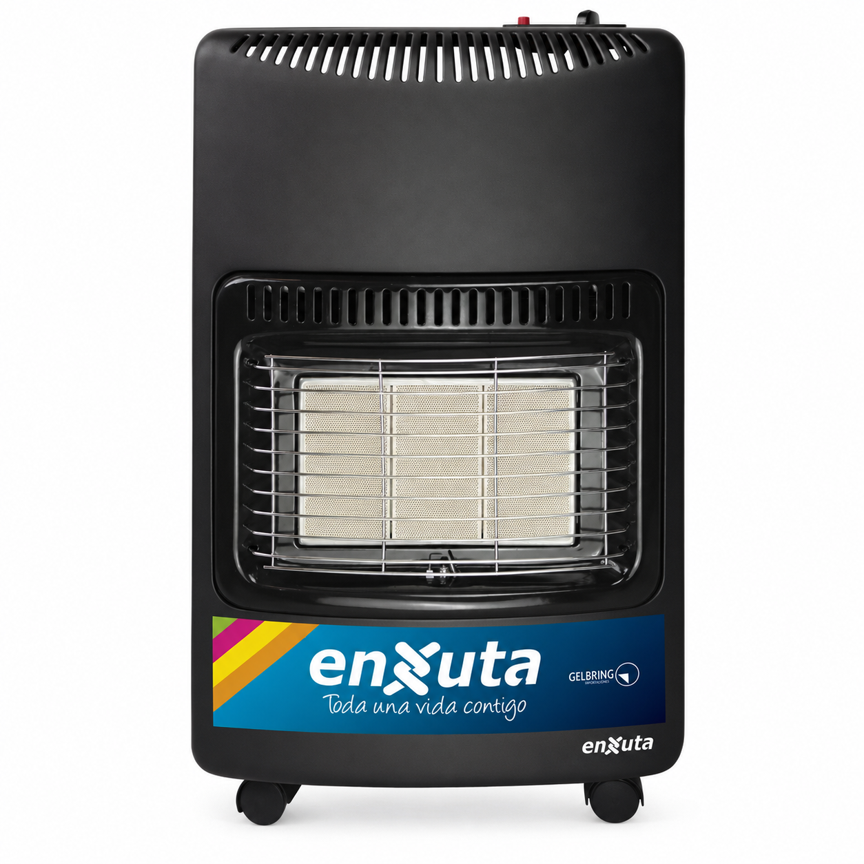Estufa a Gas Enxuta EENXGV2 Negra con Ruedas