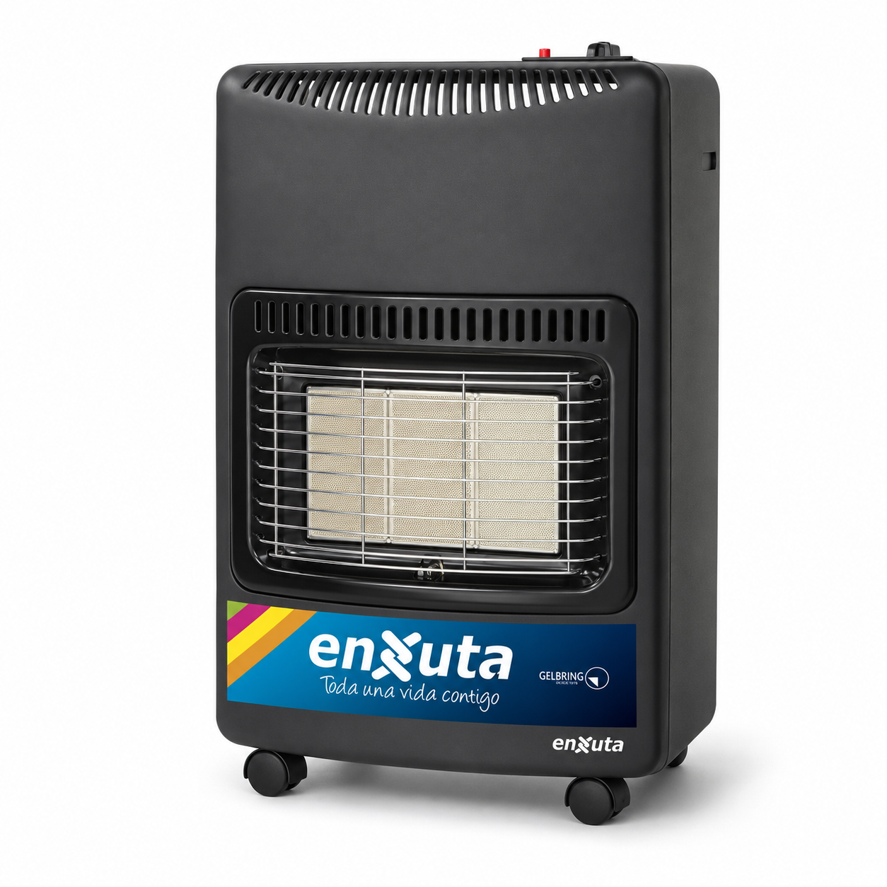 Estufa a Gas Enxuta EENXGV2 Negra con Ruedas
