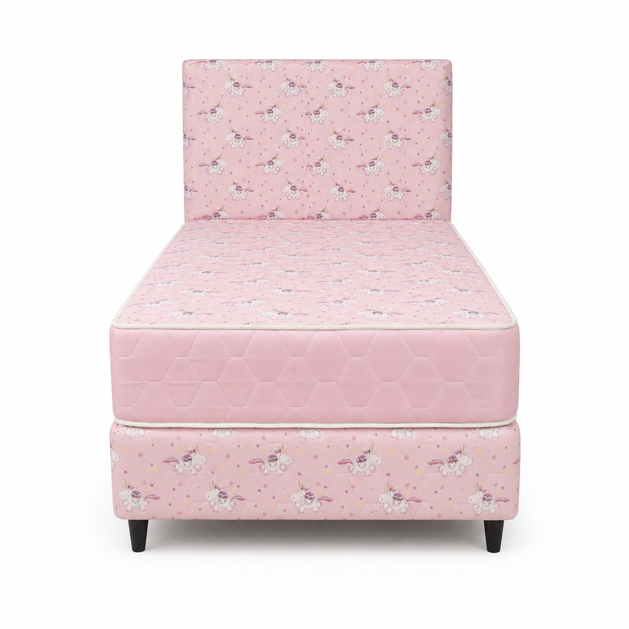 Sommier Y Colchon Infantil Rosado