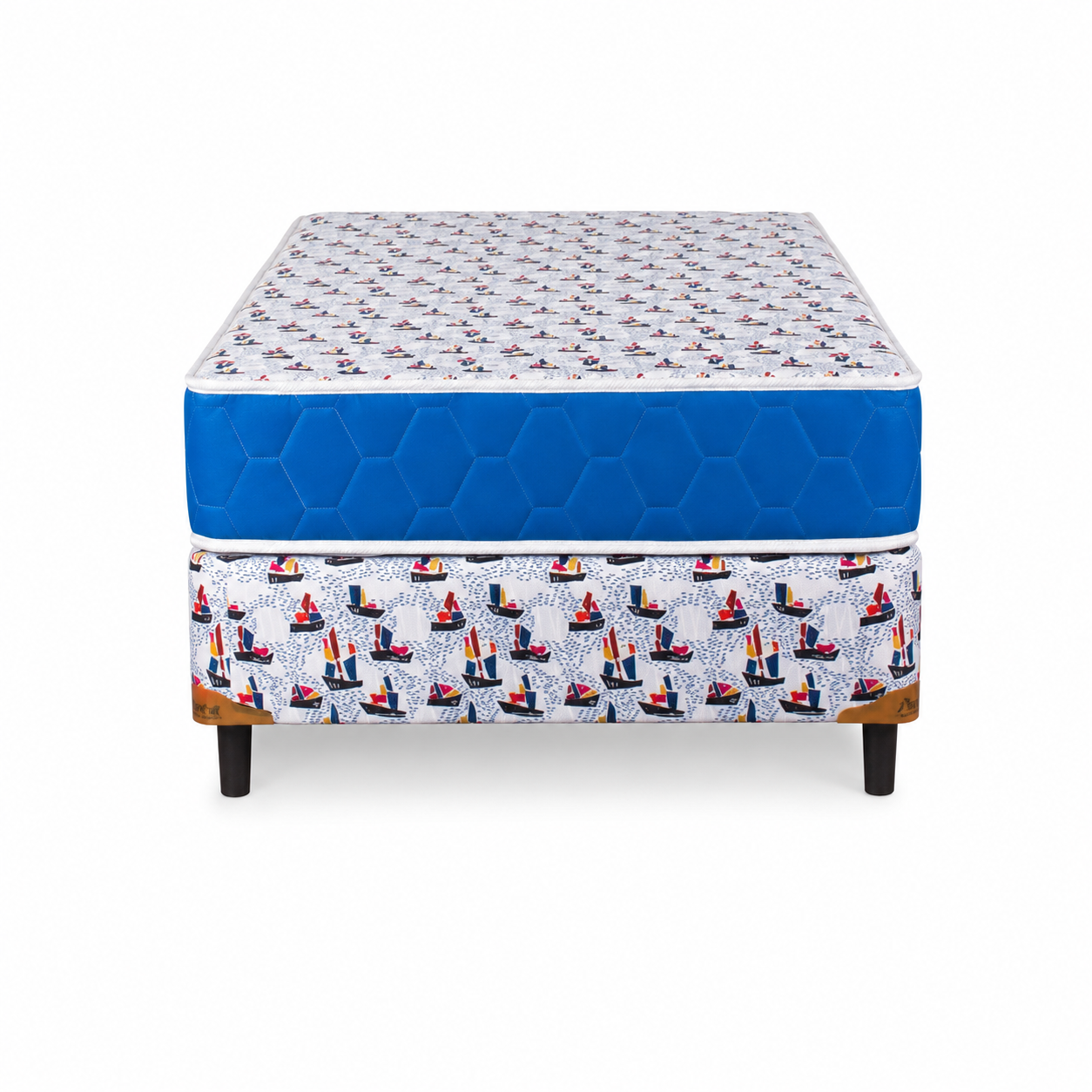 Sommier Y Colchon Infantil Rosado Azul