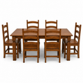 Juego de Comedor Línea Marrueco con Mesa y 6 Sillas de Madera