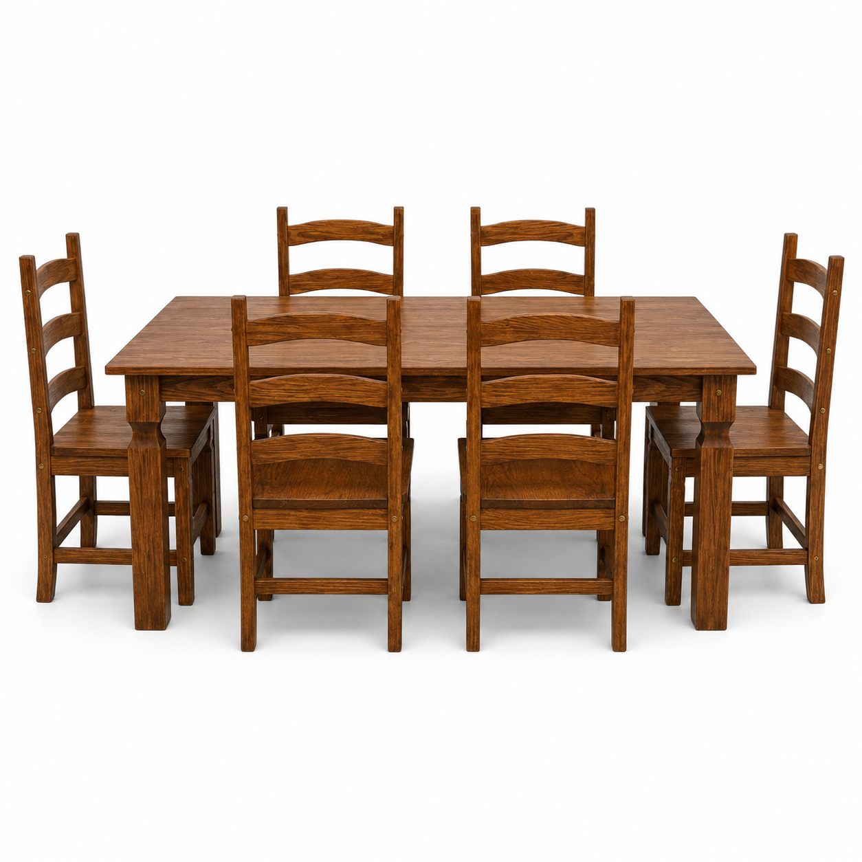 Juego de Comedor Línea Marrueco con Mesa y 6 Sillas de Madera