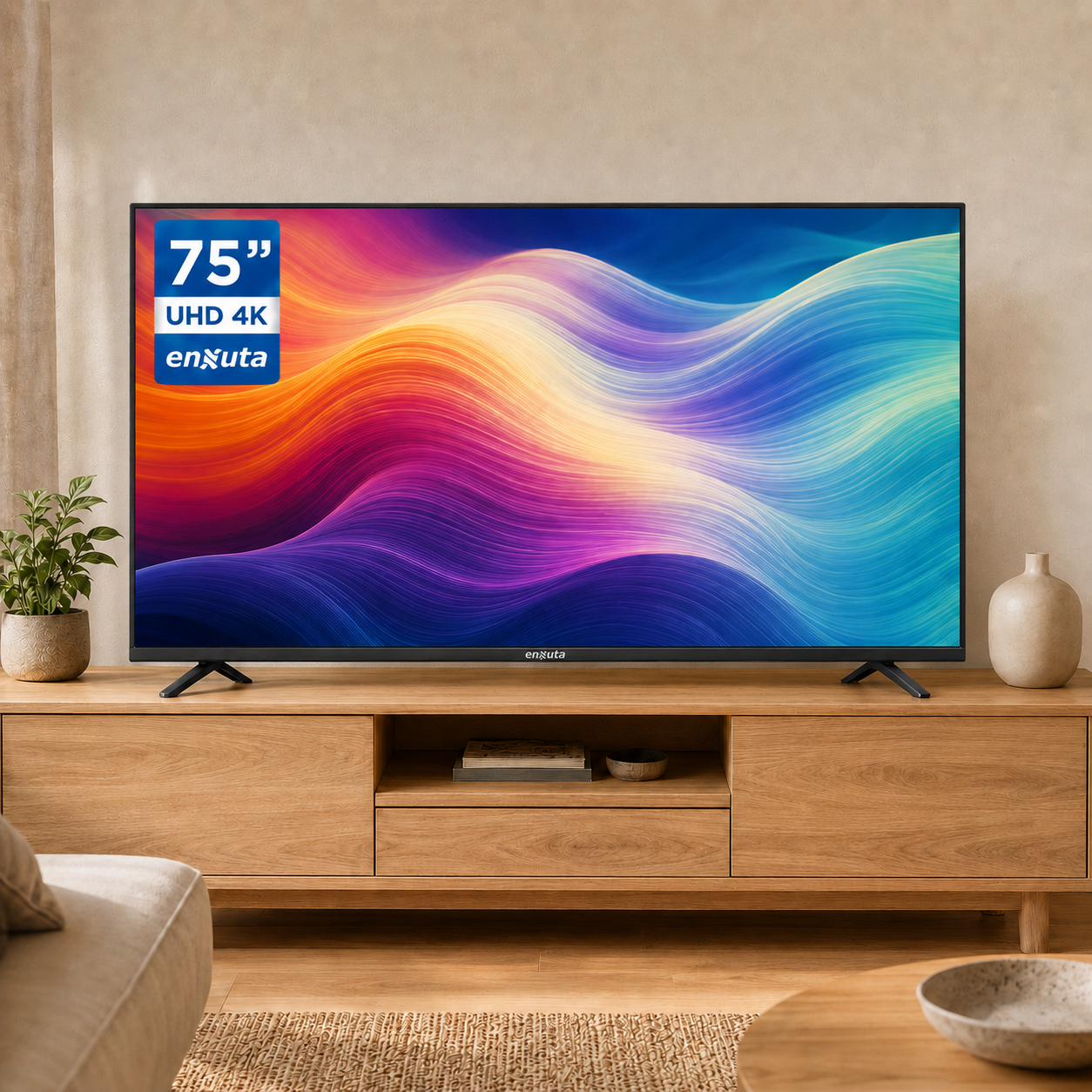 Smart TV Enxuta 75″ UHD 4K – LEDENX1275SDF4KW