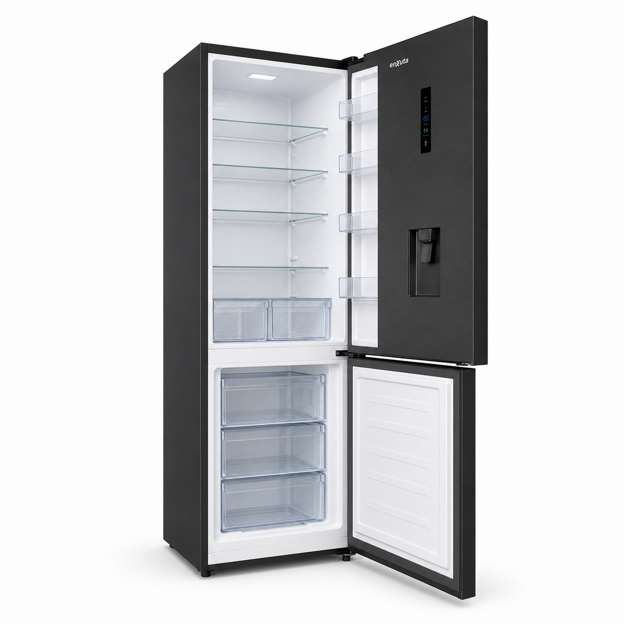 Heladera Enxuta Frío Seco 304 L Negra con Dispensador (Sin Caja)