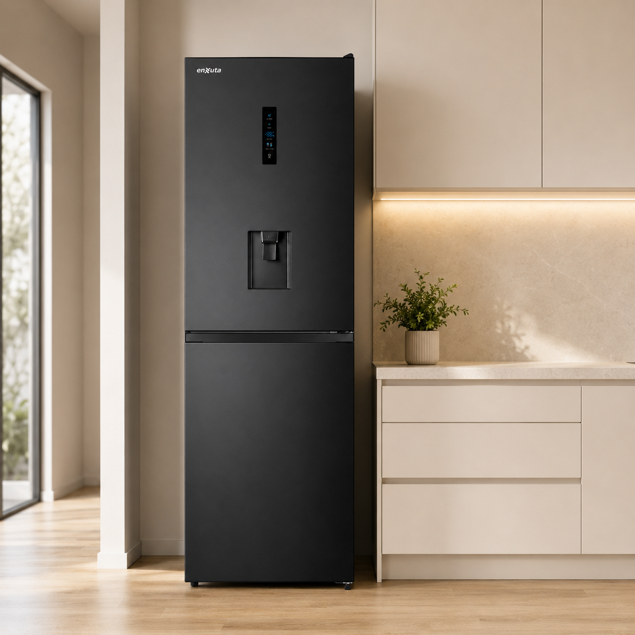 Heladera Enxuta Frío Seco 304 L Negra con Dispensador (Sin Caja)