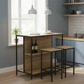 Barra Mesa Desayunador C/2 Butacas Hierro Y Mdf Berlina Home
