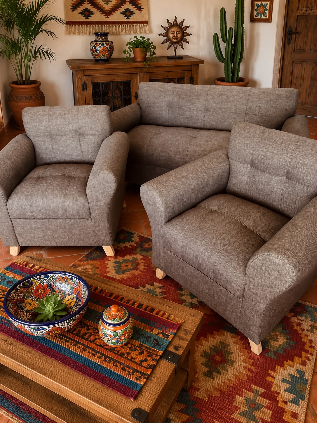 Juego de living 3 piezas – Sofá + 2 sillones