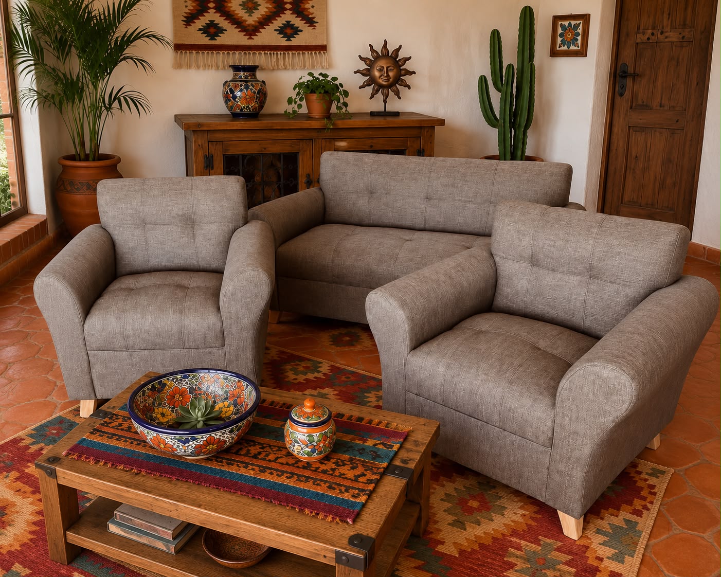 Juego de living 3 piezas – Sofá + 2 sillones
