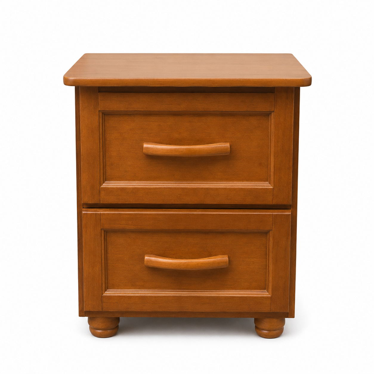 Mesa de Luz de Madera con 2 Cajones – Color Miel